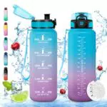 Vikaster Botella de agua reutilizable con filtro, ideal para deporte y gimnasio