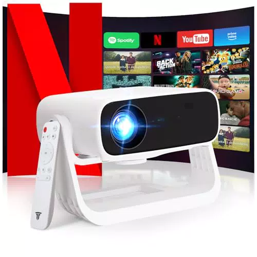 Wielio Proyector Smart Full HD 1080P, Android 11, WiFi 6 y Bluetooth 5.2