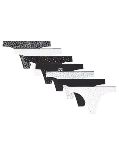 Women'secret Pack 7 Tangas algodón Lisas y Estampadas B&W