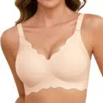 Xnova Sujetadores sin Aros Mujer Bralette Cuello V Sin Costuras Push Up