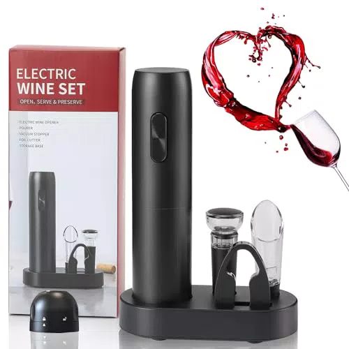 Sacacorchos eléctrico USB 6 en 1 con cortador y tapón de vacío