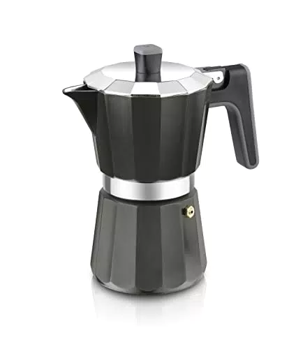 BRA Perfecta Cafetera Italiana de Inducción, Aluminio, 12 Tazas