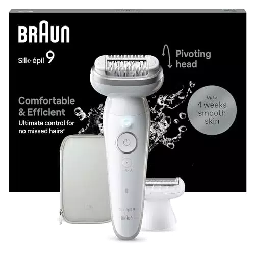 Braun Silk-épil 9 - Depiladora Eléctrica para Depilación en Seco y Mojado