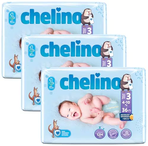 Chelino Pañales Infantiles Talla 3 - Paquete de 3 Unidades