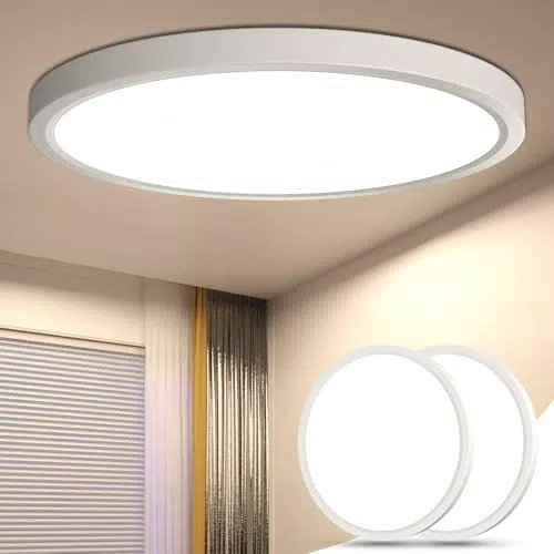 DetarZin Lámpara de Techo LED IP44 Redonda 24W 4000K para Baño y Sala de Estar