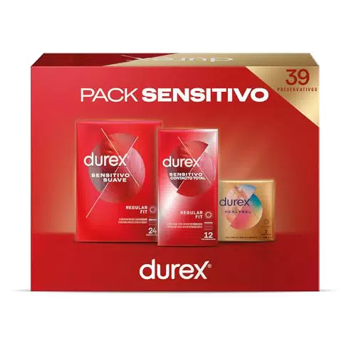 Durex Pack Preservativos Sensitivo Suave + Sensitivo Contacto Total + Real Feel Sin Latex