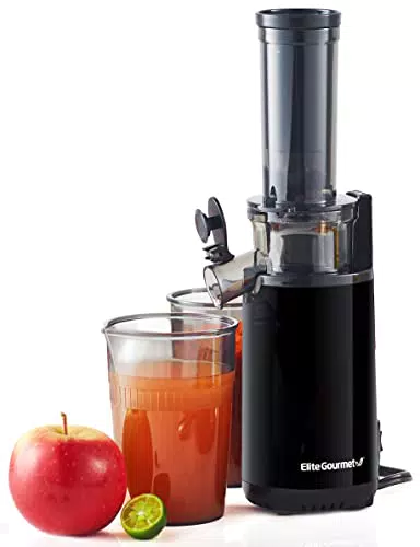 Elite Gourmet EJX600 Exprimidor compacto prensado en frío, rico en nutrientes