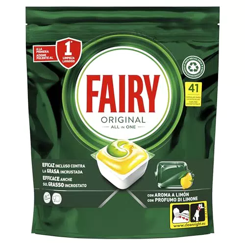 Fairy Cápsulas de Lavavajillas Todo en Uno, Efectivas Contra Grasa Reseca