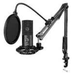 FIFINE Micrófono USB de Condensador con Soporte Ajustable para Grabación y Streaming