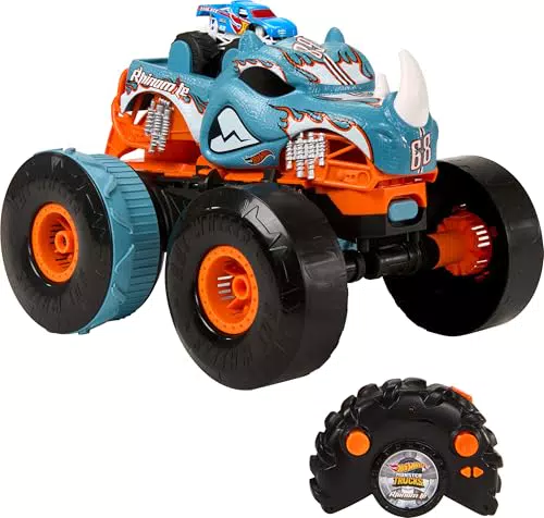 Hot Wheels Monster Trucks Coche Teledirigido RC Rhinomite Transformable +5 años