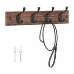 LaFleurs Perchero de Pared de Madera - Ganchos Dobles para Abrigos y Bolsos