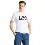 Lee Wobbly Logo tee Camiseta, Negro, XL para Hombre
