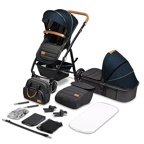 LIONELO Amber Coche de bebé multifuncional 2 en 1 con manillar regulable