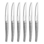 Lou Laguiole Set de cuchillos para carne Jet Textil