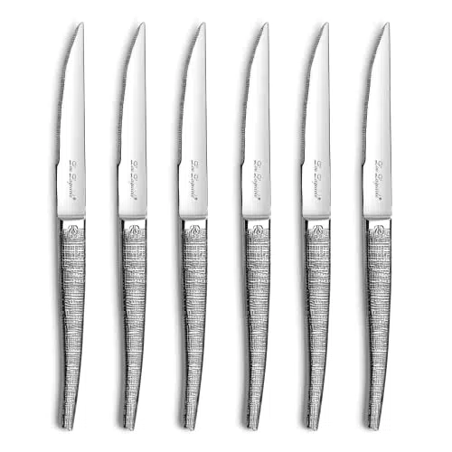 Lou Laguiole Set de cuchillos para carne Jet Textil