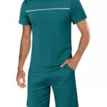Marvmys Pijama de Hombre de Verano 100% Algodón con Camiseta y Pantalones Cortos
