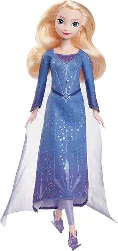 Mattel Frozen Elsa, muñeca patinadora con vestido y capa, regalo para +3 años.