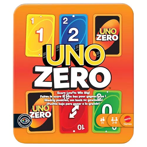 Mattel Games UNO Zero - Juego de Cartas en Lata para 2 a 8 Jugadores