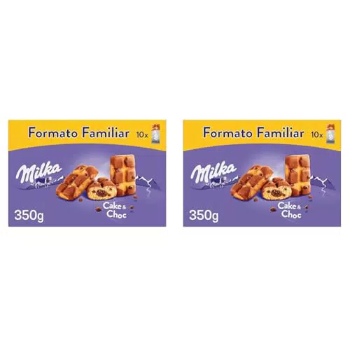 Milka Bizcocho con Pepitas de Chocolate y Relleno de Chocolate Formato Familiar