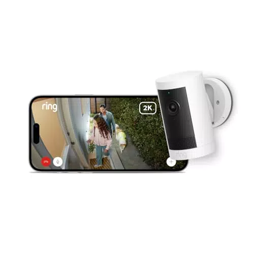 Nueva Ring Cámara exterior Plus con enchufe, Vídeo 2K