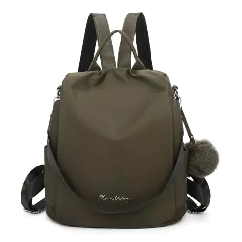 OLIVIA WONG Mochila Antirrobo Impermeable Convertible en Bolso con Asa Desmontable