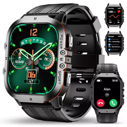 OUKITEL Reloj Inteligente Militar con Llamadas Bluetooth y 120+ Modos Deportivos