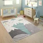 Paco Home Alfombra Infantil Moderna 3D Motivo Montañas para Habitaciones de Niños