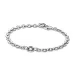 PANDORA Pulsera de cadena con engaste pavé de plata de ley y circonitas cúbicas
