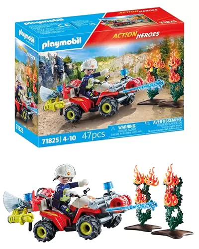 PLAYMOBIL Action Heroes 71465 - Bomberos con megáfono y extintor para niños