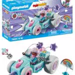 PLAYMOBIL Funstars Unicornio Racing - Kart con Motor Retráctil para Niños a Partir de 4 Años