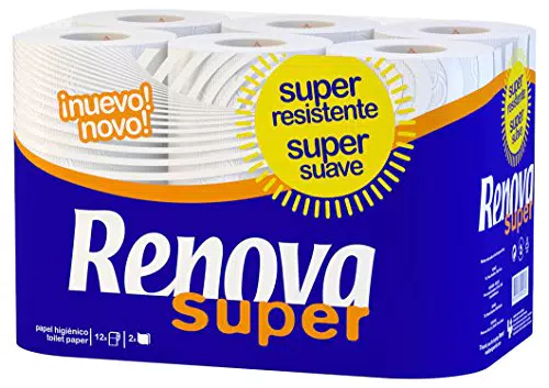 Renova Papel Higiénico Super Blanco 12 Rollos - Calidad y Confort en Tu Hogar