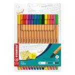 STABILO Rotulador punta de fibra point 88 estuche de 15 unidades colores surtidos + 5 colores neon