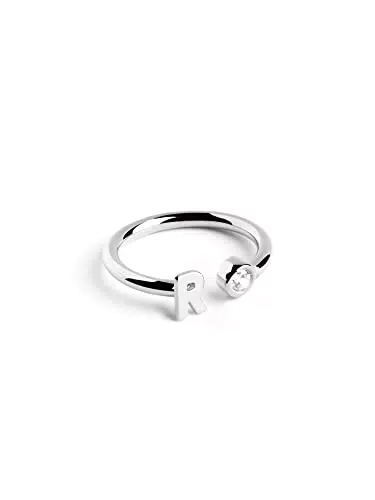 Singularu Anillo Personalizado Letra Y en Plata de Ley 925 con Baño de Rodio