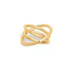 Singularu Anillo Trinity de Latón Macizo con Baño en Oro de 18 Kt para Mujer