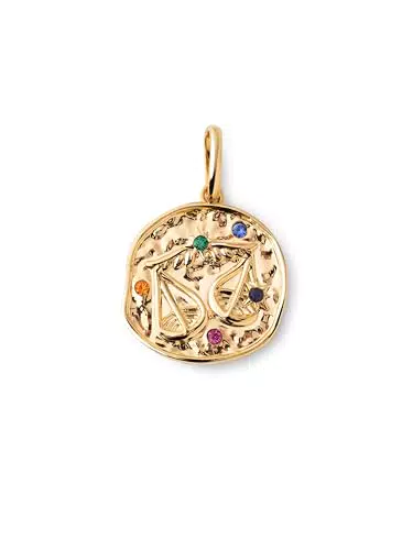 SINGULARU Charm Zodiaco en Latón Baño de Oro 18Kt para Mujer - Libra