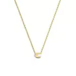SINGULARU - Collar Personalizado Single Letter. Colgante en Plata de Ley 925 con Acabado Baño de Oro de 18 Kt. Cadena de Talla Unica. Joyas para Mujer. Letra E