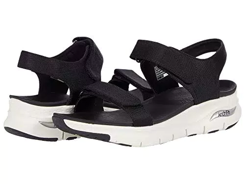 Skechers ARCH FIT TOURISTY, Sandalias para Mujer, Black Mesh