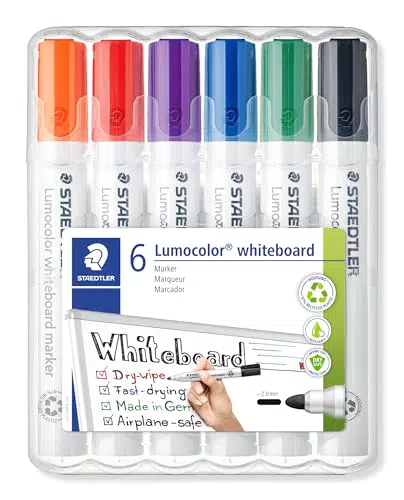 Staedtler 351 WP6 - Rotuladores para pizarra blanca recargables e inodoros