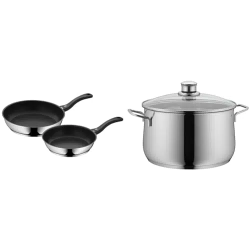 WMF Devil - Sartén Antiadherente de Acero Inoxidable y Olla Baja 6.5L