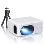 Wolfang Proyector Mini Portátil HD 1080P con Tripode, Zoom y Corrección Trapezoidal
