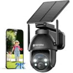 YESYAMO Cámara de vigilancia WiFi Solar 2K PTZ con visión nocturna y audio bidireccional