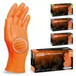 Progrip Guantes de nitrilo desechables de doble grosor para taller e industria