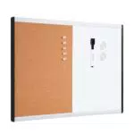 Amazon Basics Pizarra Magnética de Borrado en Seco y Tablón de Corcho 2 en 1