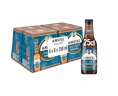 Cerveza Amstel Oro Tostada, Pack 4 Botellas, 6 x 25 cl.