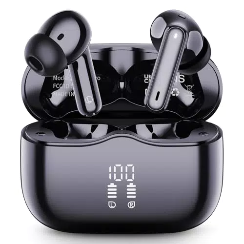 Auriculares Bluetooth 5.4, Reducción de Ruido, IP7 Impermeables, Carga Rápida