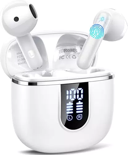 Auriculares Bluetooth 5.4 HiFi Estéreo con Micrófono HD y Reducción de Ruido ENC