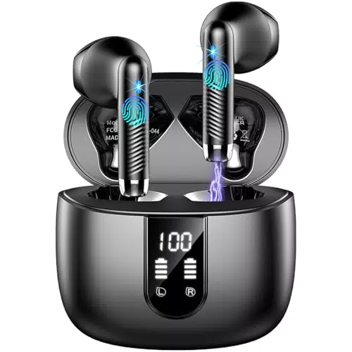 Auriculares inalámbricos Bluetooth 5.4 HiFi estéreo, impermeables IP7 con ENC