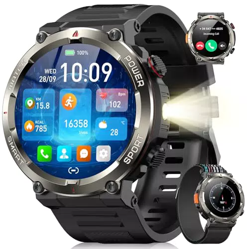 Blackview Reloj Inteligente con Bluetooth, Pulsómetro y 100+ Modos Deportivos