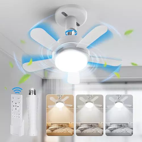 BLITZWILL Ventilador de Techo con Luz y Control Remoto, Silencioso y 6 Velocidades