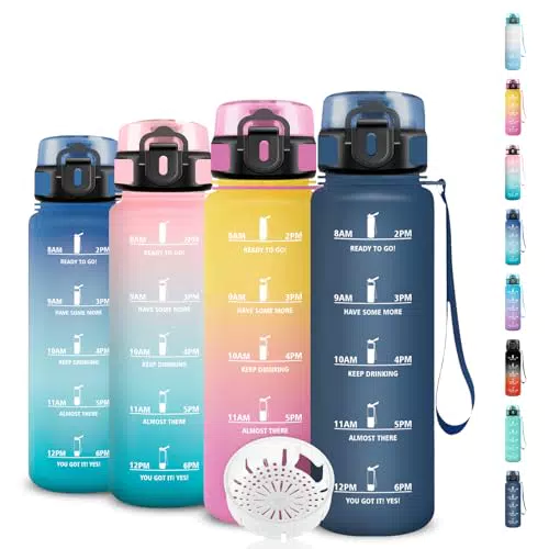 Botella de agua reutilizable con filtro para niños - ideal para escuela y deportes